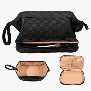 Black Woven Makeup Bag